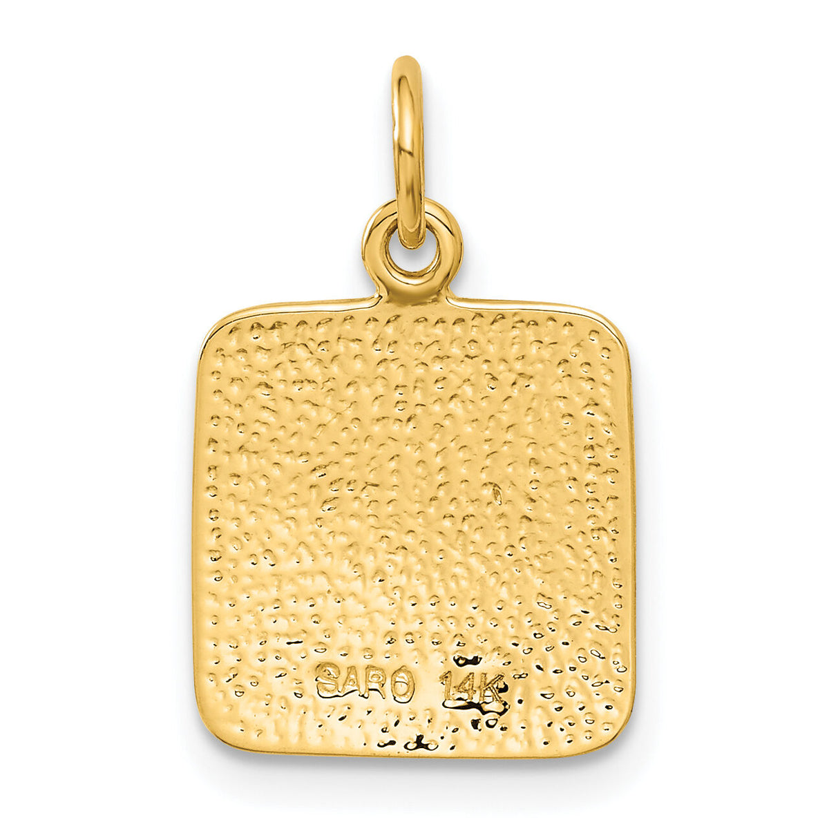 14K Satin and Diamond-Cut Angel Charm-C346