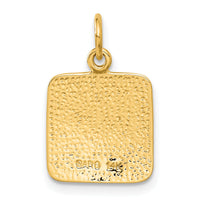14K Satin and Diamond-Cut Angel Charm-C346