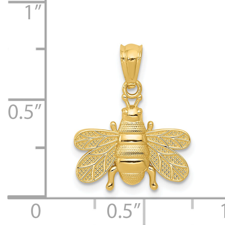 14k Polished Bee Pendant-C3462