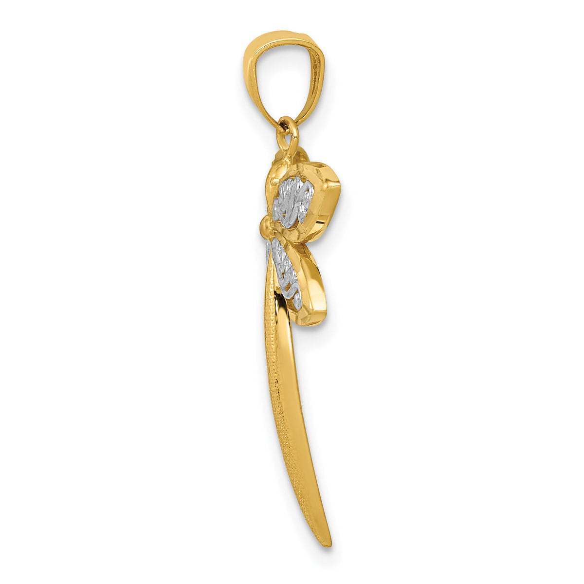 14k with Rhodium Dragonfly Pendant-C3464