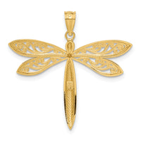 14k with Rhodium Dragonfly Pendant-C3464