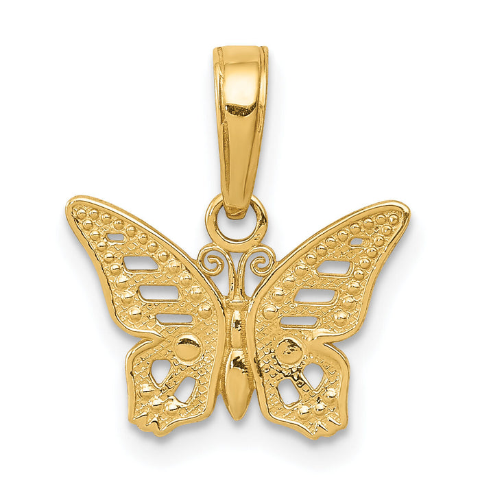 14k Cut-Out Butterfly Pendant-C3471