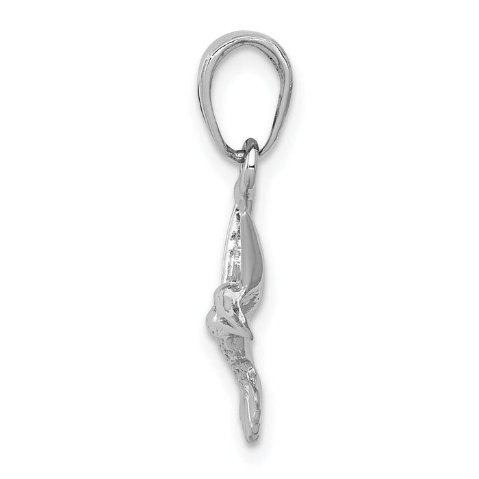 14k White Gold Hummingbird Pendant-C3472W