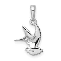 14k White Gold Hummingbird Pendant-C3472W