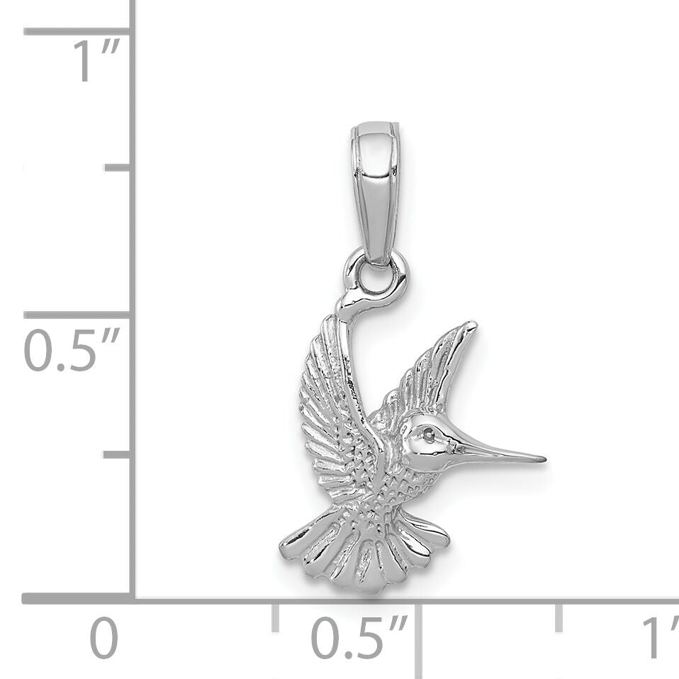14k White Gold Hummingbird Pendant-C3472W