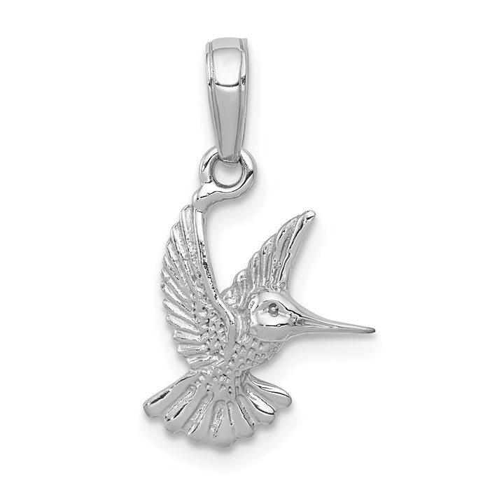 14k White Gold Hummingbird Pendant-C3472W