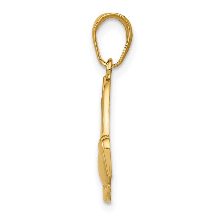 14k Hummingbird in Flight Pendant-C3477