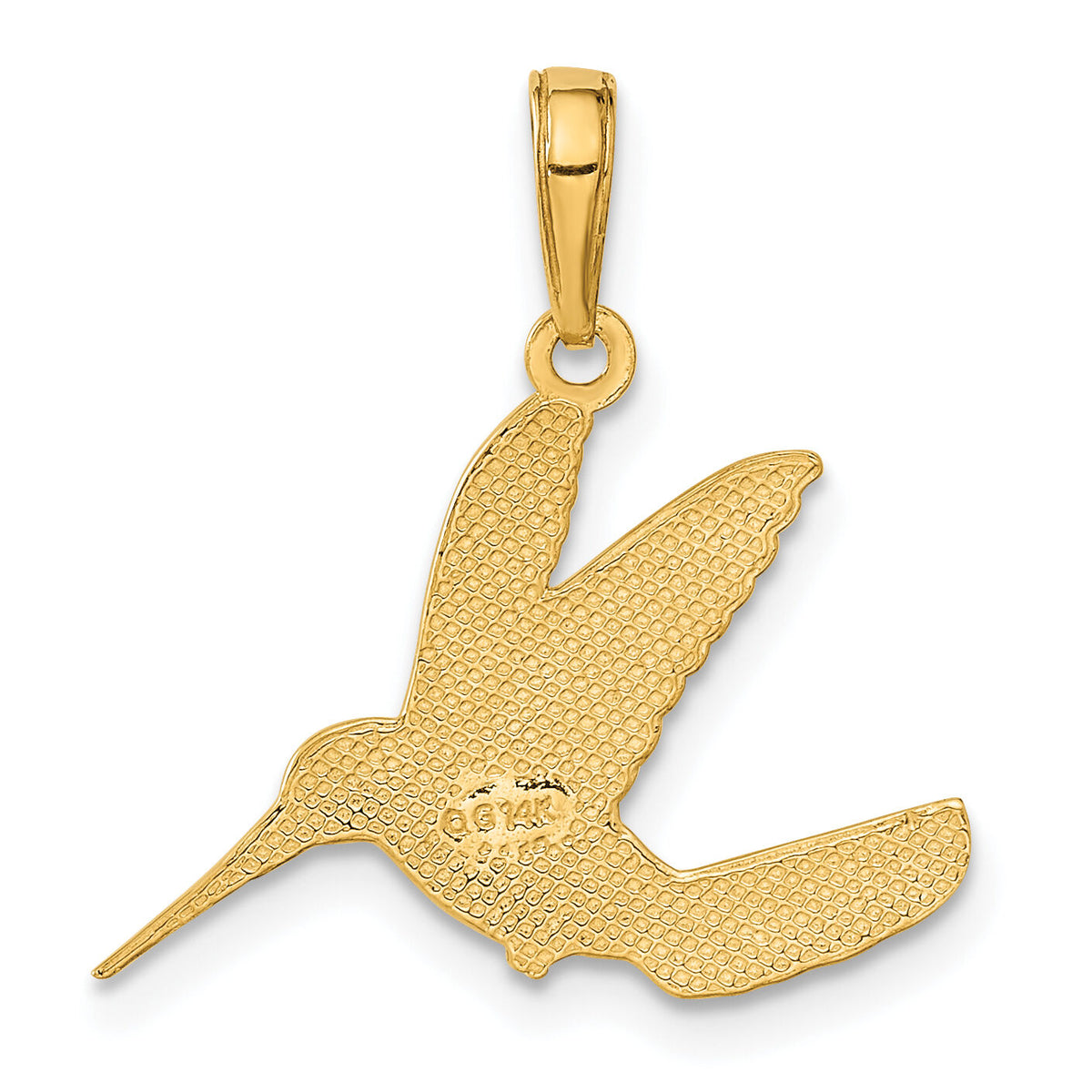 14k Hummingbird in Flight Pendant-C3477