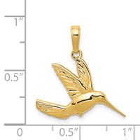 14k Hummingbird in Flight Pendant-C3477