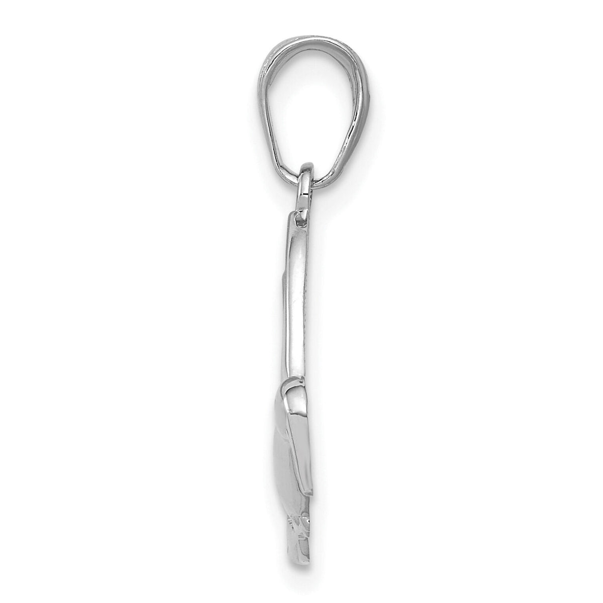14K White Gold Polished Hummingbird in Flight Pendant-C3477W