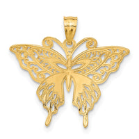 14k w/Rhodium Fancy Butterfly Pendant-C3487