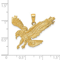 14k Textured Eagle Landing Pendant-C3489