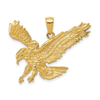14k Textured Eagle Landing Pendant-C3489
