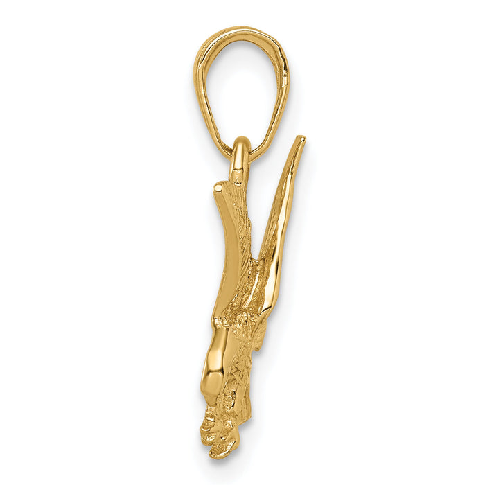 14k Eagle Landing Pendant-C3490
