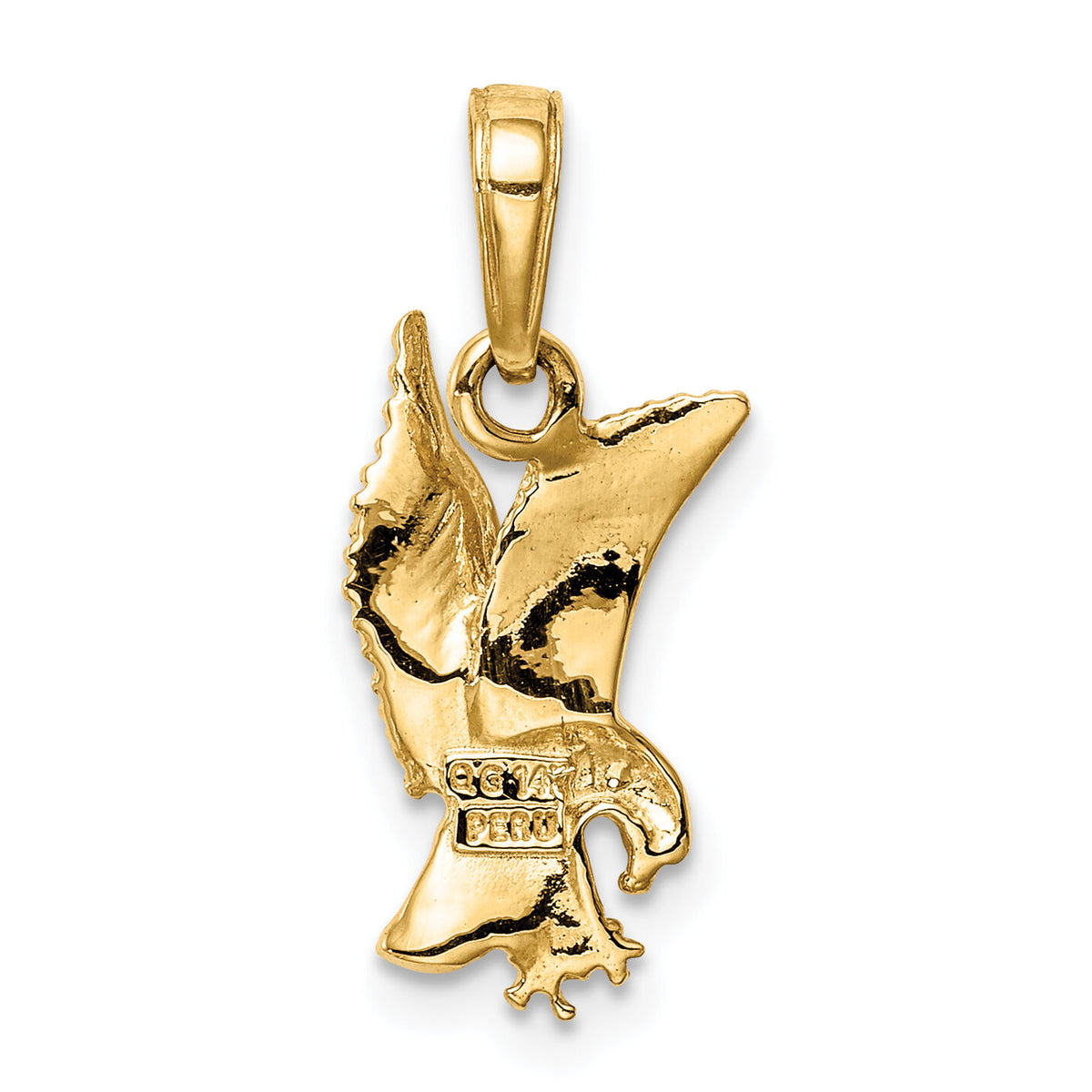 14k Eagle Landing Pendant-C3490