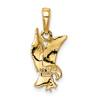 14k Eagle Landing Pendant-C3490