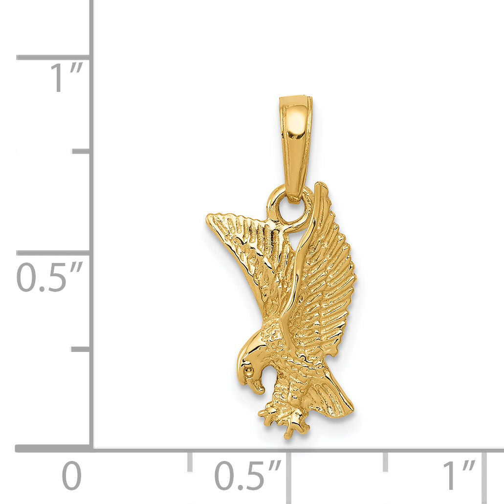 14k Eagle Landing Pendant-C3490