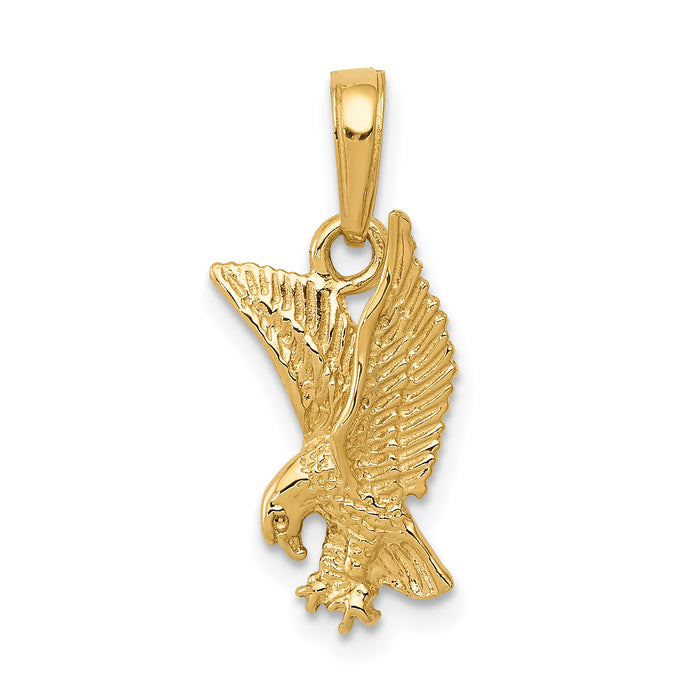 14k Eagle Landing Pendant-C3490