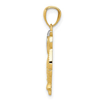 14k w/ Rhodium Owl Pendant-C3495