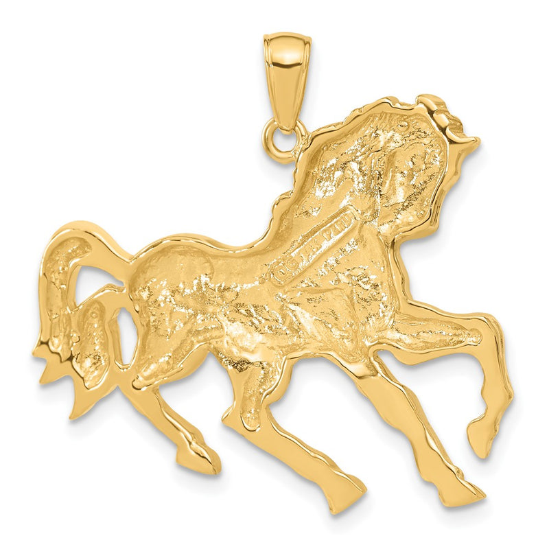 14k Horse Galloping Pendant-C3499