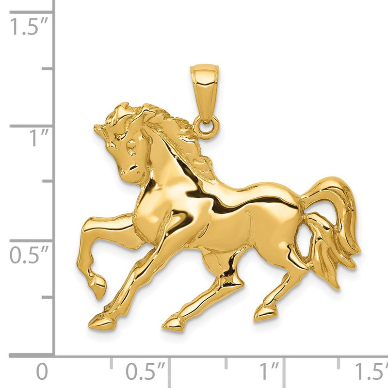 14k Horse Galloping Pendant-C3499