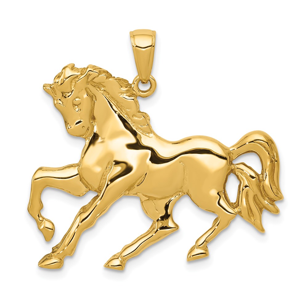 14k Horse Galloping Pendant-C3499