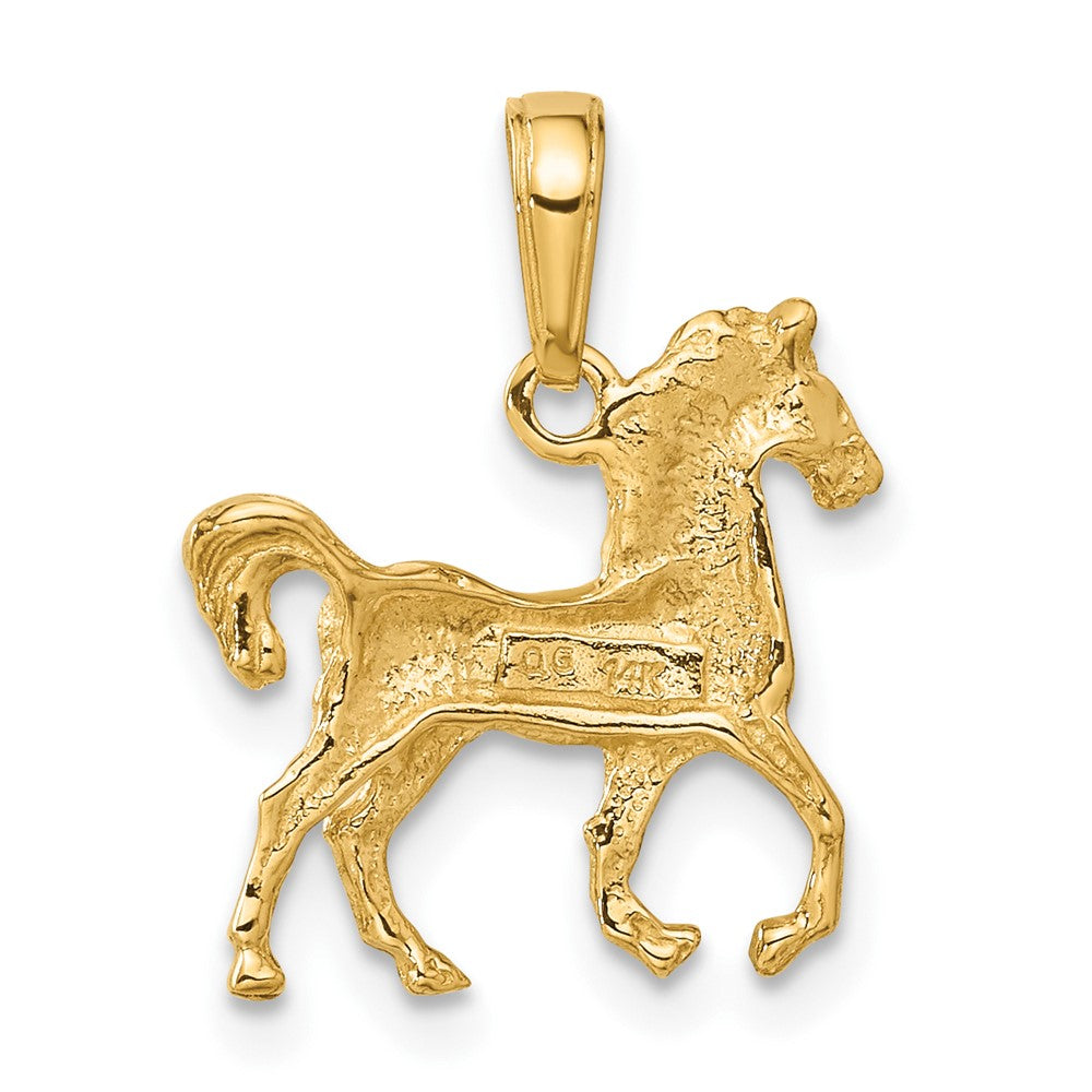 14k Standing Horse Pendant-C3504