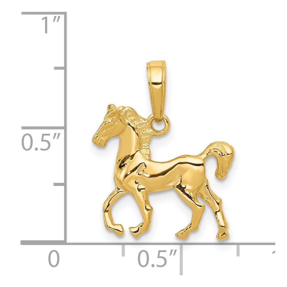 14k Standing Horse Pendant-C3504