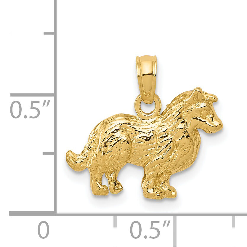 14k Collie Dog Pendant-C3508