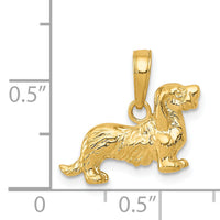 14k Long-Haired Dachshund Dog Pendant-C3514