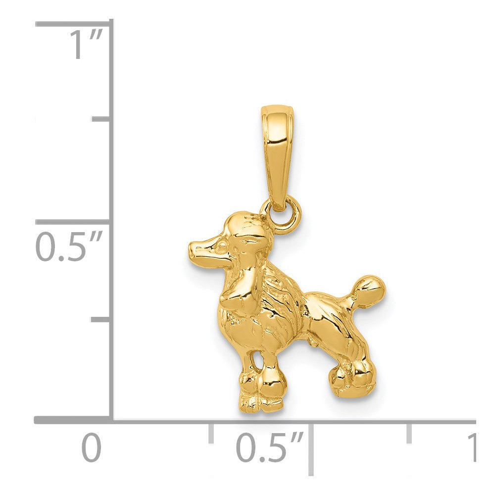 14k Poodle Dog Pendant-C3515