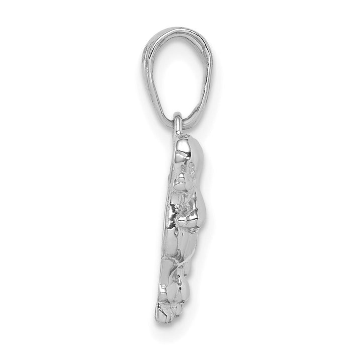 14K White Gold Poodle Dog Pendant-C3515W