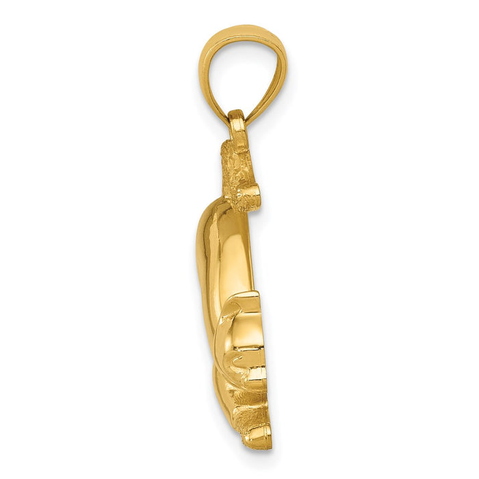 14k Stretching Cat Pendant-C3521