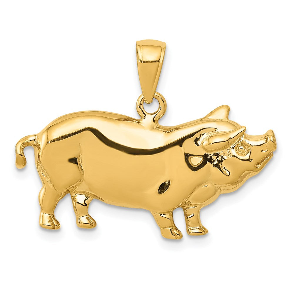 14k Pot Belly Pig Pendant-C3522