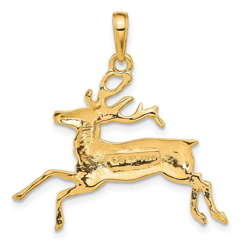 14k Deer Running Pendant-C3524