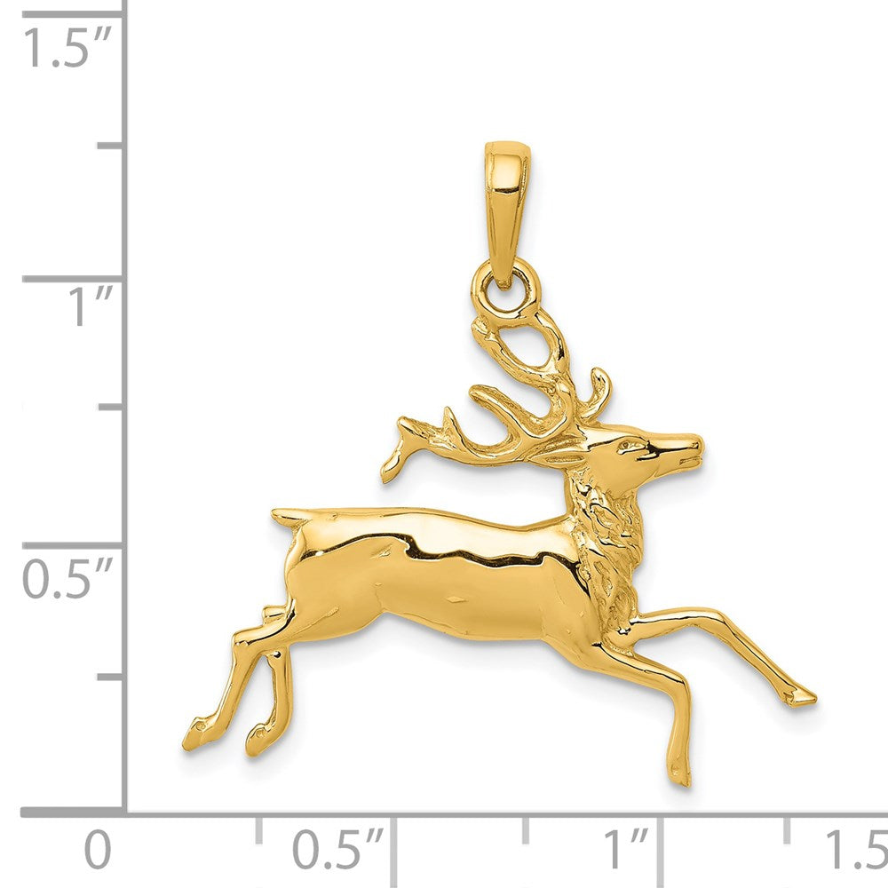 14k Deer Running Pendant-C3524