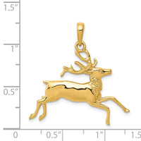 14k Deer Running Pendant-C3524