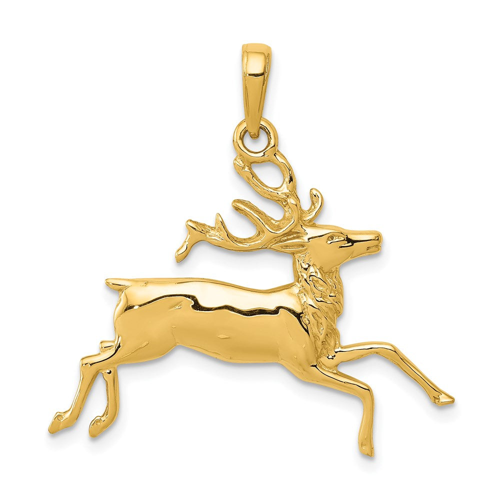 14k Deer Running Pendant-C3524