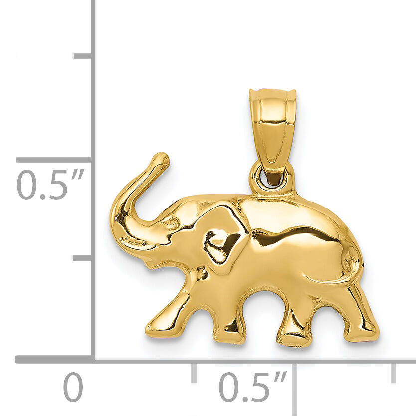 14k 3-D Elephant Pendant-C3533