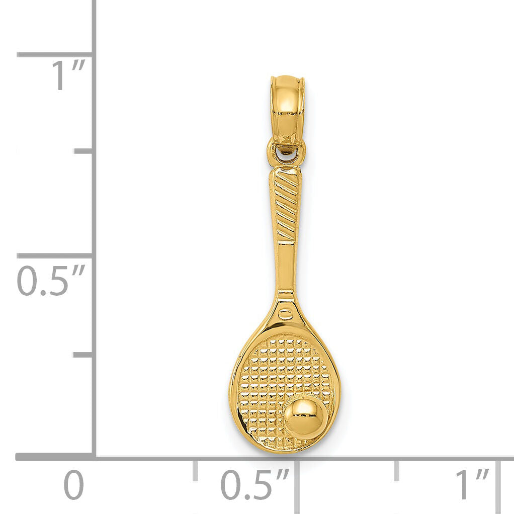 14k Tennis Racquet and Ball Charm-C3538