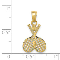 14k Double Tennis Racquet Charm-C3539