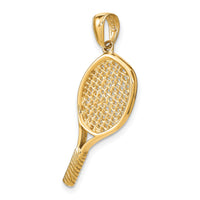 14k Solid Polished 3-D Tennis Racquet Pendant-C3540