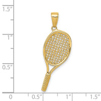 14k Solid Polished 3-D Tennis Racquet Pendant-C3540