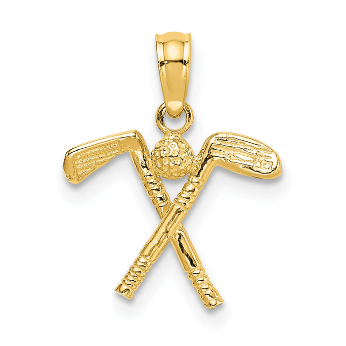14k 3-D Golf Clubs with Ball Charm-C3544