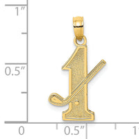 14k Golf Club and Ball on #1 Charm-C3545