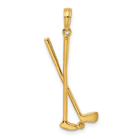 14k 3-D Double Golf Clubs with Ball Charm-C3546