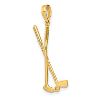 14k 3-D Double Golf Clubs with Ball Charm-C3546