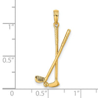 14k 3-D Double Golf Clubs with Ball Charm-C3546