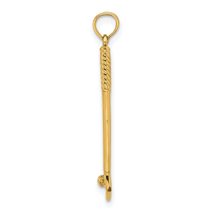 14k 3-D Single Golf Club with Ball Charm-C3547