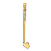14k 3-D Single Golf Club with Ball Charm-C3547